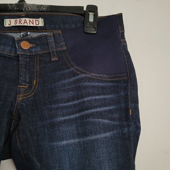 J Brand Maternity MAMA J Elastic Waist Side Panel Blue Demin Jeans Pants Size 25 - Picture 10 of 17